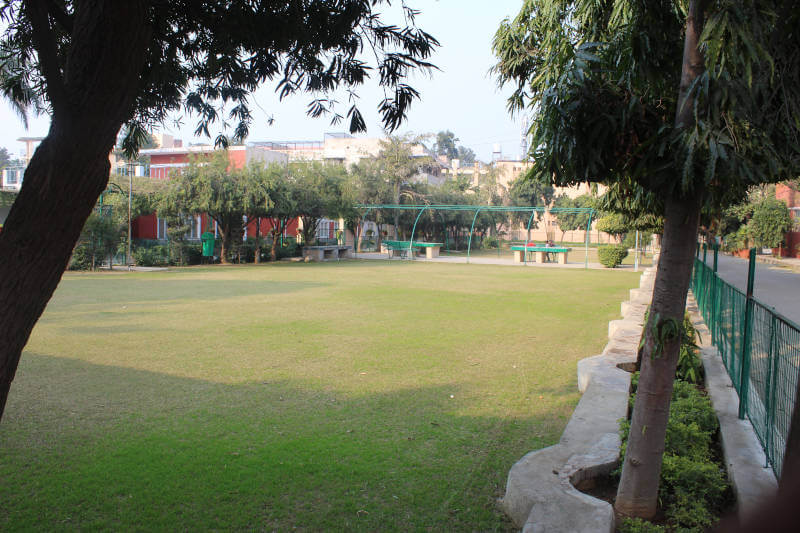 Green campus grounds at CSKM school, Satbari Chattarpur South Delhi